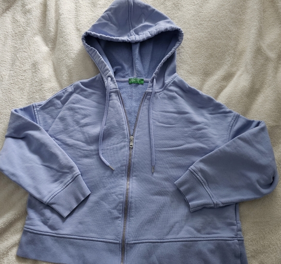 BENETTON Lilac Zipup hoodie Cardigan - Picture 4 of 11